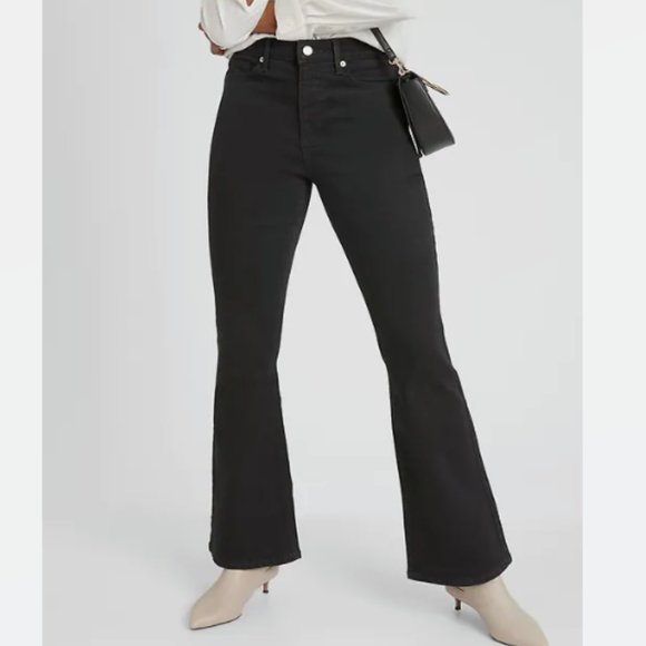 Banana Republic Factory Denim - NWT BananaR Hi Rise Slim Flare Jeans 18 Black F800